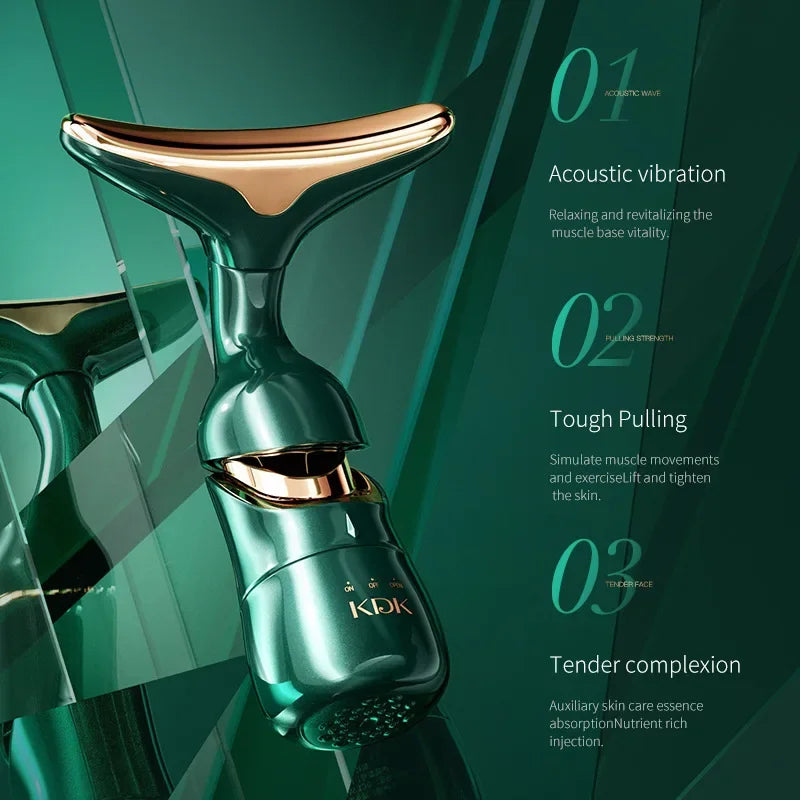 3-in-1 Microcurrent Face and Neck Massager, Anti-Aging Lifting and Skin Tightening Device