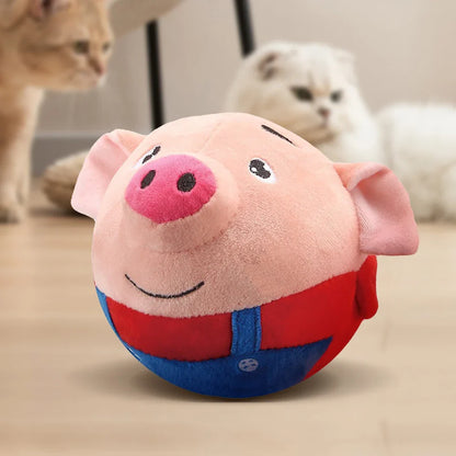 Automatic Plush Bouncing Dog Toy 5.9in (15 cm) Interactive Squeaky Self-Moving Bite-Resistant for Small & Medium Dogs