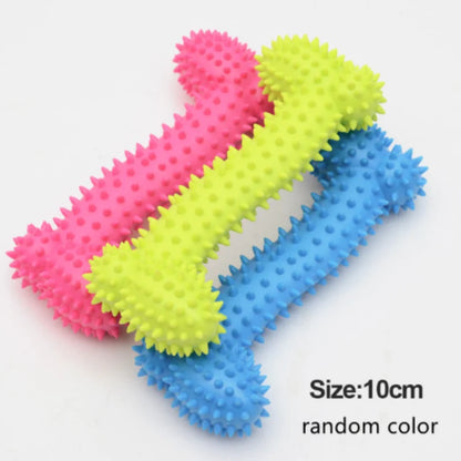 Durable Rubber Bone Chew Toy for Small Dogs - Bite-Resistant Teeth-Cleaning Training Toy