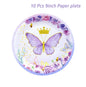 Purple Butterfly Disposable Tableware Napkin Butterfly Birthday Party Decor Girl Baby Shower Baptism Gender Reveal Supplies