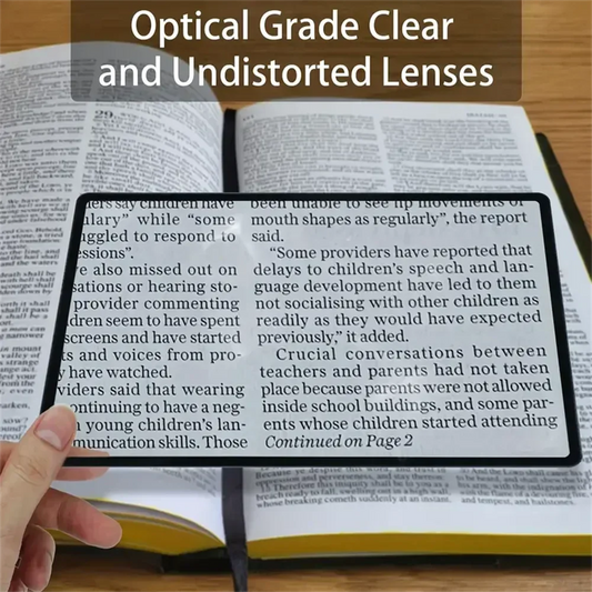 Full-Page Ultra-Thin PVC Reading Magnifier Sheet – Large Page Magnifying Lens for Books, Newspapers & Maps