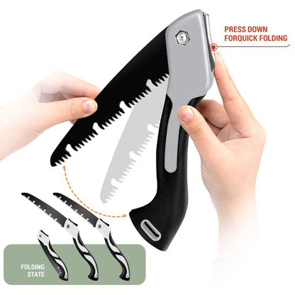 Folding Hand Saw for Woodworking & Camping — Multifunction Pruning and Garden Saw, Foldable Hacksaw
