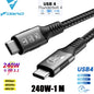 USB4 Thunderbolt 4 USB-C to USB-C Cable — 40Gbps, 240W (48V/5A) PD 3.1, 8K@60Hz Video, Thunderbolt 3 Compatible