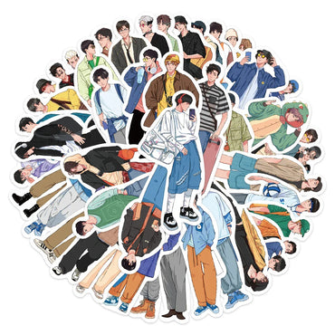 10/30/50pcs Ins Simple Fashion Hand-Painted Men Boy Stickers Laptop Phone Skateboard Notebook Cool Waterproof Sticker Kids Toy