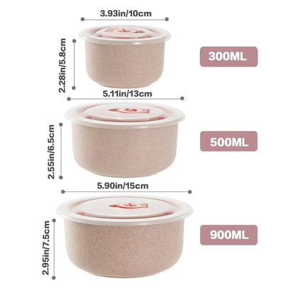 3PCS Bento Food Storage Containers – Microwaveable Meal Prep Box