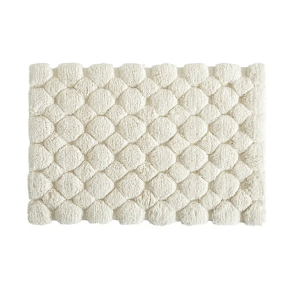 Ivory 2-Piece Cotton Bath Rug Set – 40x60cm&50x80cm Machine Washable Mats for Bathroom, Tub & Shower