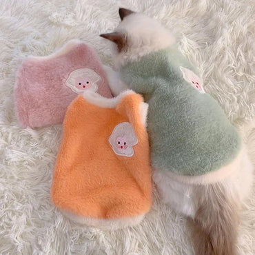 Warm Pet Sweater Vest for Cats & Small Dogs – Kitten Clothes, Winter Pet Apparel