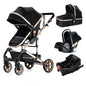 3-in-1 Baby Stroller Travel System with ISOFIX Base — Convertible Bassinet, Infant Car Seat & Foldable Aluminum Frame