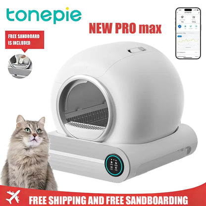 65L Automatic Self-Cleaning Enclosed Cat Litter Box with App Control & Ionic Deodorizer