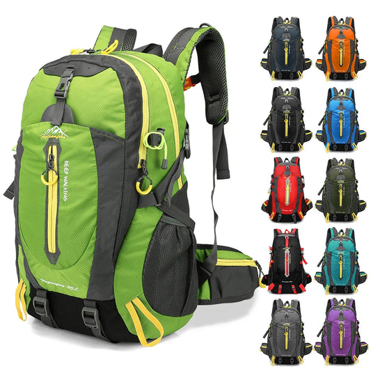 40L Water-Resistant Travel Backpack - Unisex Hiking & Camping Daypack for Men & Women
