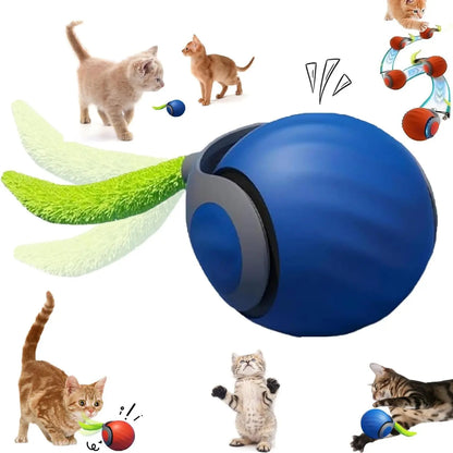 Interactive Speedy Tail Cat Ball Toy with Tail — USB Rechargeable, Dual-Speed Automatic Cat Toy