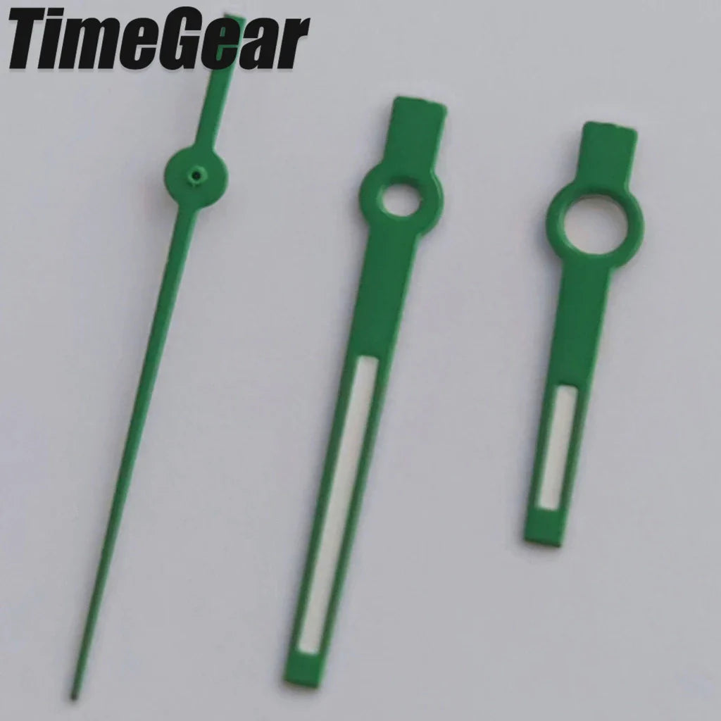 C3 Green Luminous Watch Hands Set for NH Series & Compatible Automatic Movements — 12.5 × 12 × 8 mm (0.49 × 0.47 × 0.31 in)
