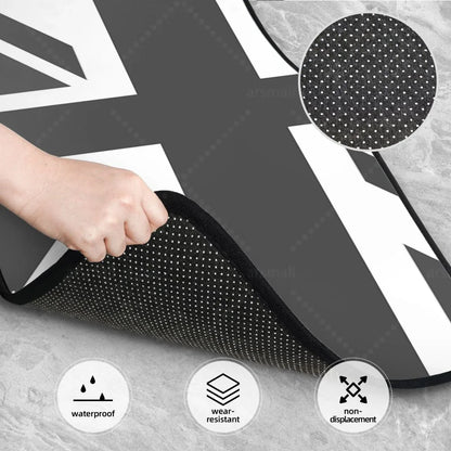 Custom Fit Car Floor Mats Front & Rear Set – Union Jack Flag Design – Non-Slip, Easy Clean