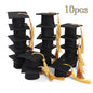5/10pcs Felt Bachelor Hat with Tassels for Graduation Party DIY Decoration Wine Bottle Topper Graduate Mini Cap Candy Gift Boxes