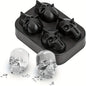 3D Skull Ice Ball Silicone Mold – 4 & 6-Cavity Flexible BPA-Free Ice Trays for Cocktails