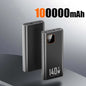 100000mAh 140W Portable Power Bank - Super Fast USB-C, Lightning & Triple USB Charger with Digital Display