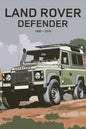 L-and-R-over Defender 90 Offroad Poster Classic Retro Automotive Poster Canvas Prints Classic Off-road Vehicle Aesthetic Print