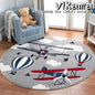 VIKAMA Cartoon Animal Imitation Cashmere Round Carpet Living Room Bedroom Bedside Sofa Decorative Carpet Anti-slip Washable Rug