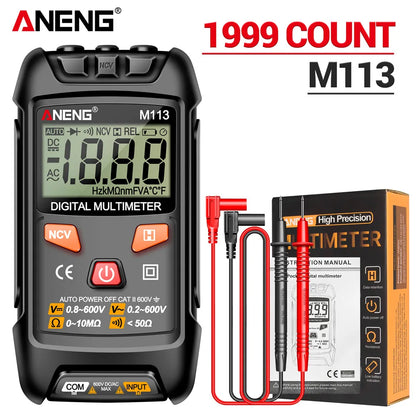 Digital Mini Multimeter 1999-Count AC/DC Voltage Ohm NCV Tester Portable Auto-Ranging Multimeter