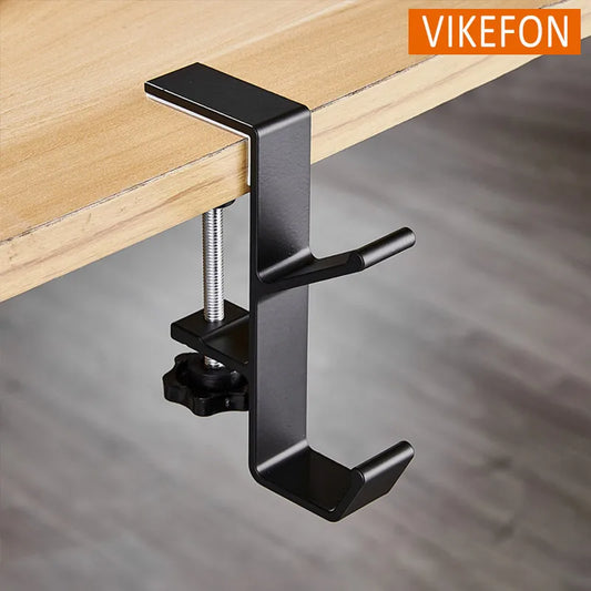 Multi-Functional Table-Side Headphone Hanger and Storage Rack, Universal Metal Headset Holder for Over-Ear & Gaming Headphones