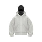 Men’s & Women’s Sports Hoodie with Built-In Mask – Fleece Zip-Up Plus Size Casual Sweatshirt for Autumn & Winter