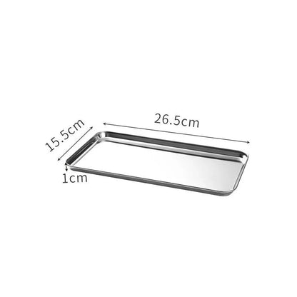 Nordic Stainless Steel Rectangular Dessert & Snack Serving Tray for Coffee Shops and Home