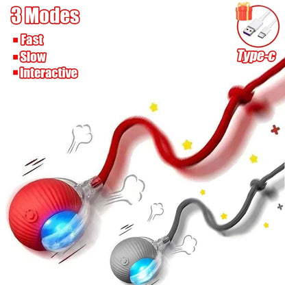 Rechargeable Interactive Cat Ball with Tail 1-3 Pack Automatic Rolling Pet Toy Imitates Mouse