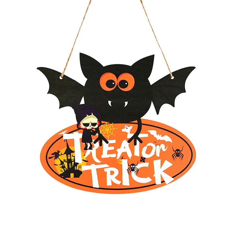 Halloween Wooden Ornament Pendants – Pumpkin, Ghost & Trick or Treat Hanging Signs for Home, Door & Party Decoration – 24 Designs