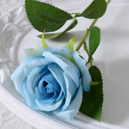 Artificial Silk Rose - Single Stem, 55 cm, 13 Colors, Realistic Foam Petals for Weddings, Home Decor & Gifting