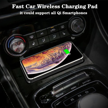 15W Qi Wireless Car Charger Pad – Fast Wireless Charging Silicone Non-Slip Phone Holder for Smartphones