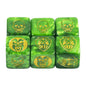 6-Pack 16mm D6 Game Dice - Transparent, Opaque & Marble Colors for Board Games & Tabletop RPGs