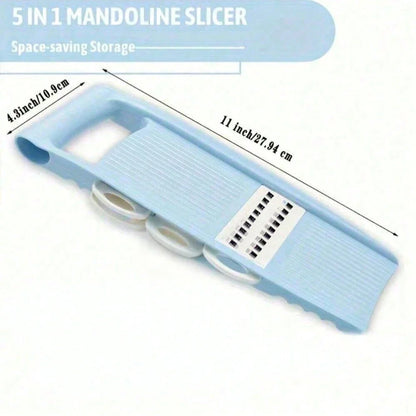 5-in-1 Vegetable & Fruit Slicer - Multifunctional Manual Grater, Cutter & Dicer for Kitchen