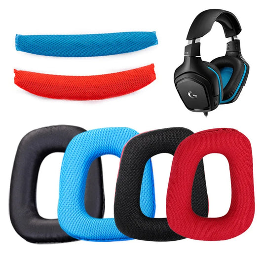 Mesh Replacement Ear Pads Cushion for Gaming Headsets Headphone Bridge Pad
