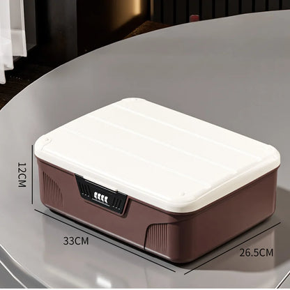 4-Digit Combination Lock Safe Box – Portable Security Organizer for Passports, Cash & Jewelry