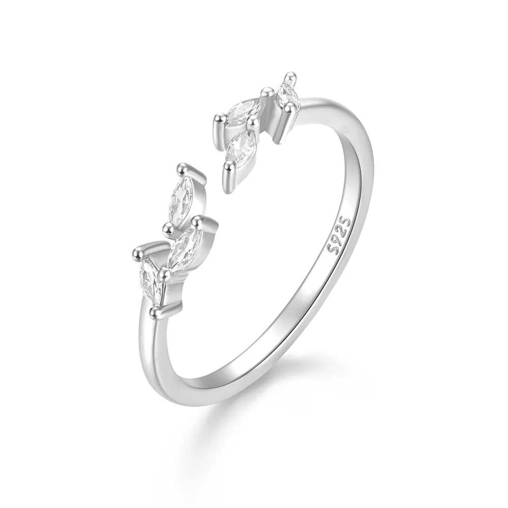 ROXI 925 Sterling Silver Crown Zircon Ring – Adjustable Geometric Wedding & Engagement Ring for Women, Gold or Silver