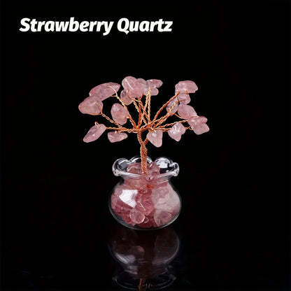 Amethyst Crystal Gravel Tree: Handmade Copper Wire, Healing Stones, Miniature Home Decoration meditation  decoracion