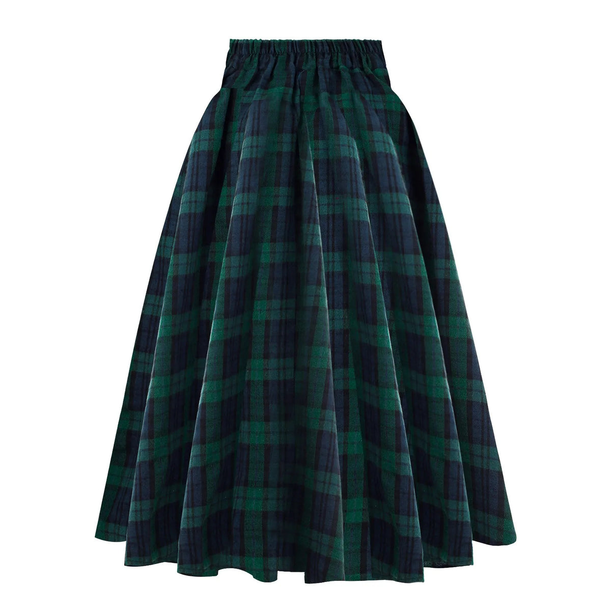 ZOMAXIUJEE Pleated A-Line Midi Skirt - High Stretch