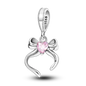 925 Sterling Silver Pink Butterfly & Luminous Firefly Charm – Dangle Bead for Bracelet or Necklace | Elegant DIY Jewelry Gift for Women
