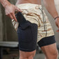 Men’s 2-in-1 Camo Running Shorts — Quick-Dry Gym Fitness Training Shorts with Inner Compression Layer for Summer Workouts