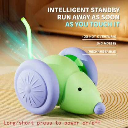 Automatic Rechargeable Cat Toy Ball — Motion-Activated Interactive Rolling Teaser with Plush Tail, USB-C