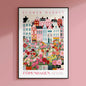 Amsterdam Flower Market Poster, Amsterdam Poster, Flower Market Print, Flower Wall Art, Botanical Poster, Floral Wall Art, Boho