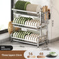 stainless steel Dish Dryer Rack,Compact Kitchen Dish Rack,Screeper Set,Large Rust Proof Dish Screeper With Utensils Holder