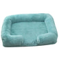 Plush Dog Bed with Removable Cover – Thickened Winter Pet Sofa Pad, Square, Small & Large