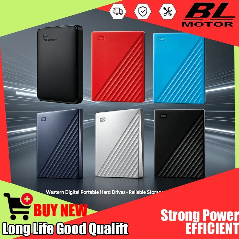 For Western Digital External HDD Collection, 2.5-inch Ultra-Slim & Sleek Design, Equipped with Fast Interface for Blazing Data