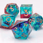 Handmade Resin 7-Piece D20 Polyhedral Dice Set for Dungeons & Dragons & Tabletop RPGs
