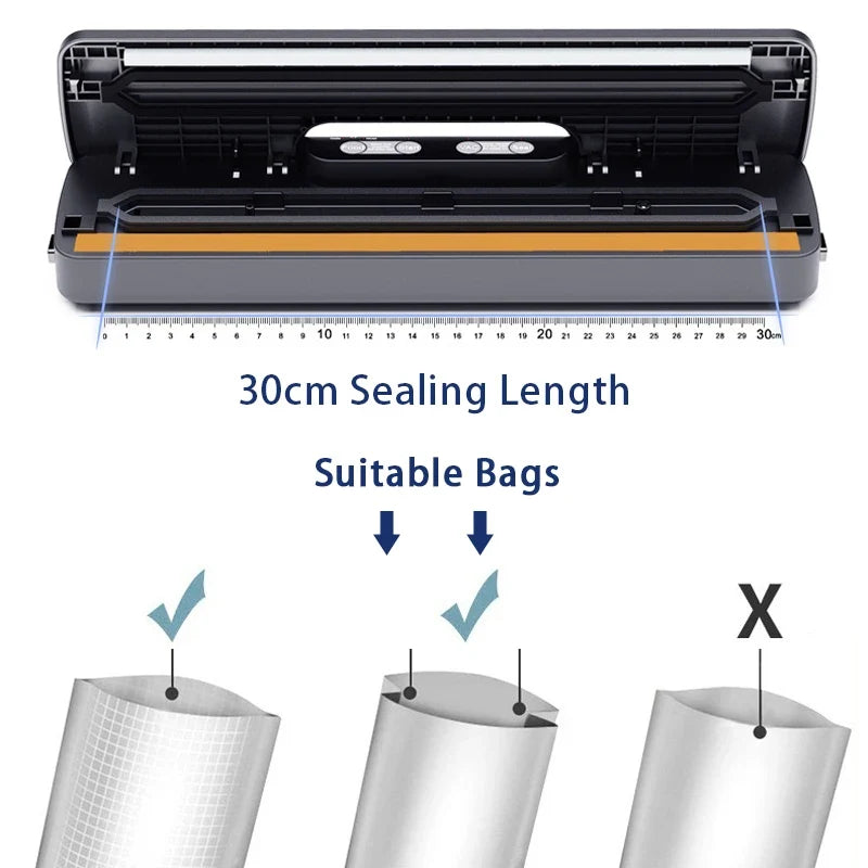 New Electric Vacuum Sealer Home Food Packaging Machine 5mm Heating Width US EU UK AU Plug 110V 220V 240V Automatic Food Sealer