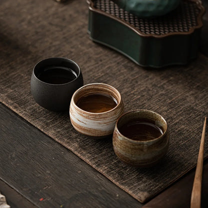 Japanese Stoneware Tea Cup 80ml (2.7 oz) Handmade Retro Teacup for Tea & Coffee