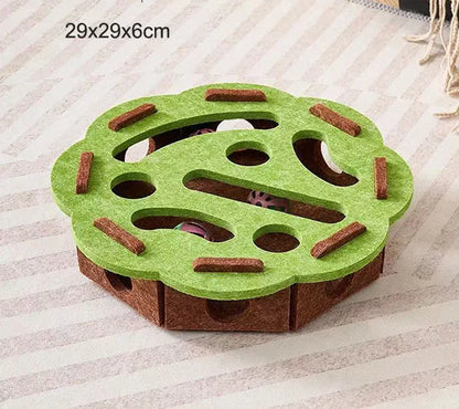 Interactive Felt Cat Puzzle Maze Toy Kit with Bell Balls & Scratch Boards