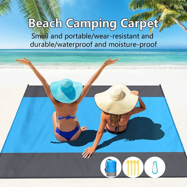 Sandproof Beach Blanket Waterproof Picnic Mat (200×210cm) – Lightweight Outdoor Camping & Travel Mat
