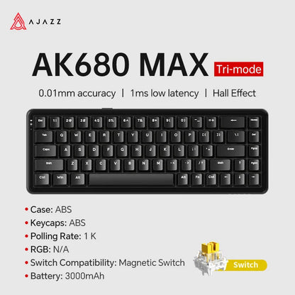 68-Key Hot-Swappable Mechanical Bluetooth & USB Compact Gaming Keyboard with RGB Backlight